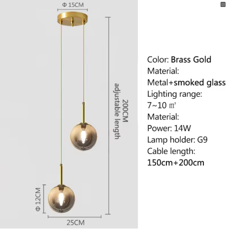 Moderne LED Hanglamp – Scandinavisch Ontwerp met Glazen Bol