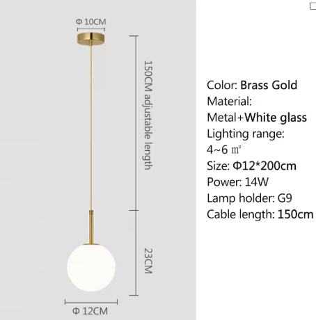 Moderne LED Hanglamp – Scandinavisch Ontwerp met Glazen Bol