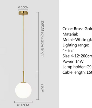Moderne LED Hanglamp – Scandinavisch Ontwerp met Glazen Bol