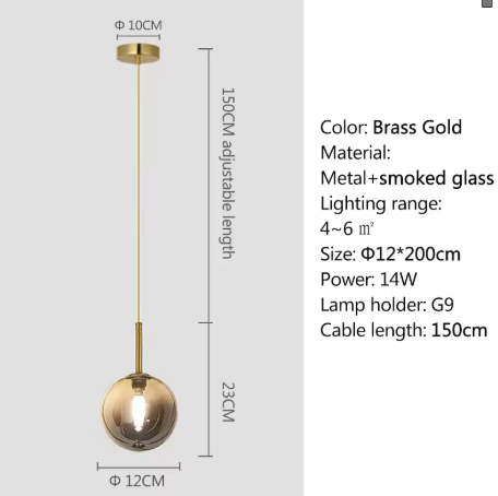 Moderne LED Hanglamp – Scandinavisch Ontwerp met Glazen Bol