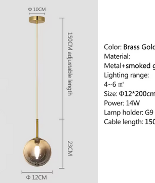Moderne LED Hanglamp – Scandinavisch Ontwerp met Glazen Bol