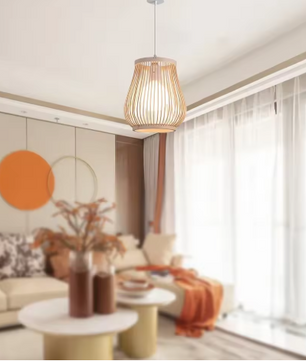 Rotan Hanglamp – Handgemaakte Bamboe Plafondlamp met E27 Fitting
