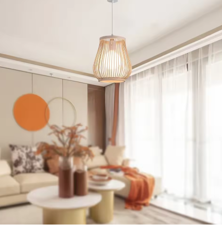 Rotan Hanglamp – Handgemaakte Bamboe Plafondlamp met E27 Fitting