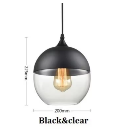 Moderne Nordic LED Hanglamp – Glas & Metaal, Zwart/Wit Design