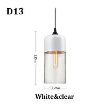 Moderne Nordic LED Hanglamp – Glas & Metaal, Zwart/Wit Design