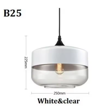 Moderne Nordic LED Hanglamp – Glas & Metaal, Zwart/Wit Design