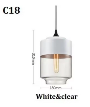Moderne Nordic LED Hanglamp – Glas & Metaal, Zwart/Wit Design