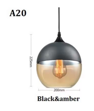 Moderne Nordic LED Hanglamp – Glas & Metaal, Zwart/Wit Design