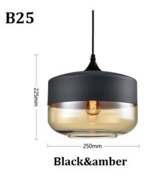 Moderne Nordic LED Hanglamp – Glas & Metaal, Zwart/Wit Design