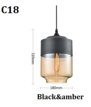 Moderne Nordic LED Hanglamp – Glas & Metaal, Zwart/Wit Design