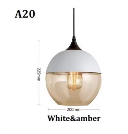 Moderne Nordic LED Hanglamp – Glas & Metaal, Zwart/Wit Design