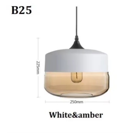 Moderne Nordic LED Hanglamp – Glas & Metaal, Zwart/Wit Design