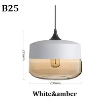 Moderne Nordic LED Hanglamp – Glas & Metaal, Zwart/Wit Design