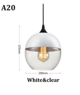 Moderne Nordic LED Hanglamp – Glas & Metaal, Zwart/Wit Design