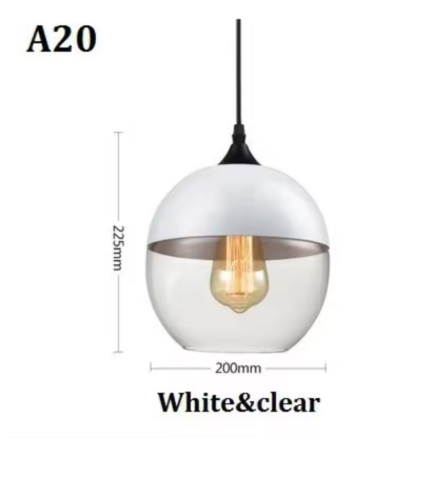 Moderne Nordic LED Hanglamp – Glas & Metaal, Zwart/Wit Design