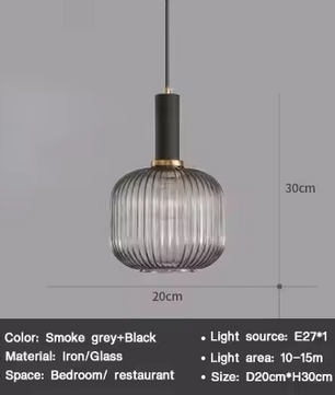 Nordic Glazen Hanglamp – Cognac, Groen, Wit & Rookgrijs, Modern Design