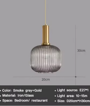 Nordic Glazen Hanglamp – Cognac, Groen, Wit & Rookgrijs, Modern Design