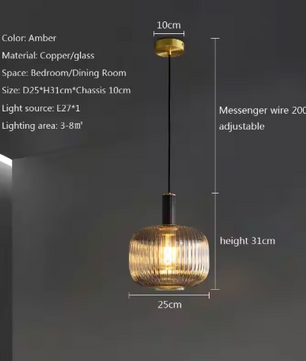Nordic Glazen Hanglamp – Cognac, Groen, Wit & Rookgrijs, Modern Design