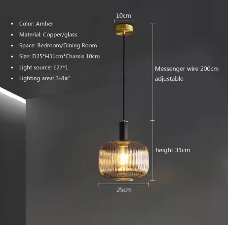 Nordic Glazen Hanglamp – Cognac, Groen, Wit & Rookgrijs, Modern Design