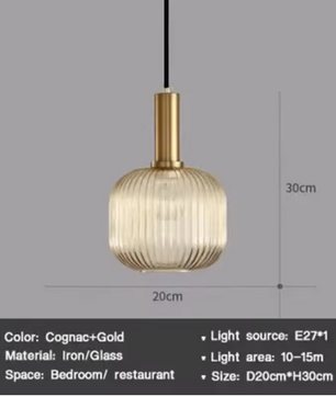 Nordic Glazen Hanglamp – Cognac, Groen, Wit & Rookgrijs, Modern Design