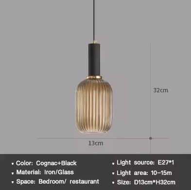 Nordic Glazen Hanglamp – Cognac, Groen, Wit & Rookgrijs, Modern Design