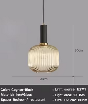 Nordic Glazen Hanglamp – Cognac, Groen, Wit & Rookgrijs, Modern Design