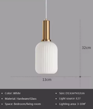 Nordic Glazen Hanglamp – Cognac, Groen, Wit & Rookgrijs, Modern Design