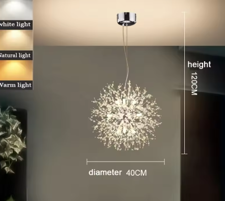 Moderne Paardenbloem LED Hanglamp – Acryl Sterrenhemel Design & Vuurbal Effect