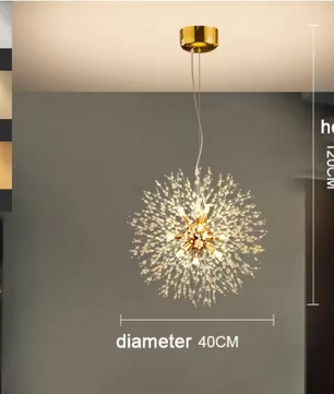Moderne Paardenbloem LED Hanglamp – Acryl Sterrenhemel Design & Vuurbal Effect