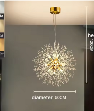 Moderne Paardenbloem LED Hanglamp – Acryl Sterrenhemel Design & Vuurbal Effect