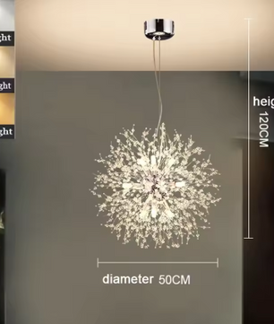 Moderne Paardenbloem LED Hanglamp – Acryl Sterrenhemel Design & Vuurbal Effect