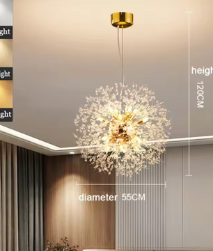 Moderne Paardenbloem LED Hanglamp – Acryl Sterrenhemel Design & Vuurbal Effect