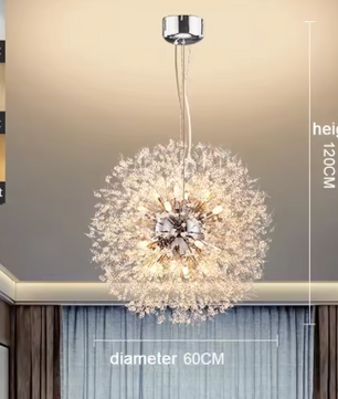 Moderne Paardenbloem LED Hanglamp – Acryl Sterrenhemel Design & Vuurbal Effect