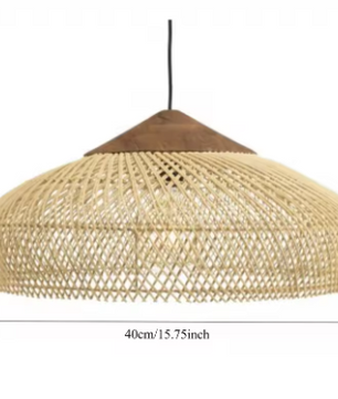 Boheemse Rotan Hanglamp – Handgeweven Rieten Kroonluchter met E27 Fitting, Scandinavisch Design