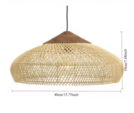 Boheemse Rotan Hanglamp – Handgeweven Rieten Kroonluchter met E27 Fitting, Scandinavisch Design