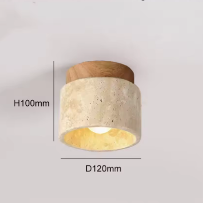 Travertijn Plafondlamp – Moderne Stenen Inbouwlamp voor Hal & Slaapkamer