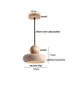 Travertijn Hanglamp – Moderne Grotsteen LED Plafondlamp met Houten Accenten