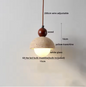 Travertijn Hanglamp – Moderne Grotsteen LED Plafondlamp met Houten Accenten