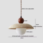 Travertijn Hanglamp – Moderne Grotsteen LED Plafondlamp met Houten Accenten