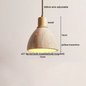 Travertijn Hanglamp – Moderne Grotsteen LED Plafondlamp met Houten Accenten