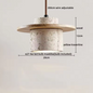 Travertijn Hanglamp – Moderne Grotsteen LED Plafondlamp met Houten Accenten