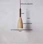 Travertijn Hanglamp – Moderne Grotsteen LED Plafondlamp met Houten Accenten