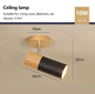 Noordse Houten Plafondlamp – Verstelbare Draaibare Spotlight