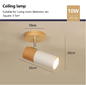 Noordse Houten Plafondlamp – Verstelbare Draaibare Spotlight