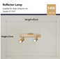 Noordse Houten Plafondlamp – Verstelbare Draaibare Spotlight