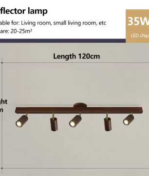 Noordse Houten Plafondlamp – Verstelbare Draaibare Spotlight