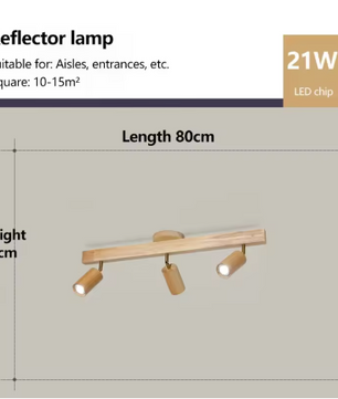Noordse Houten Plafondlamp – Verstelbare Draaibare Spotlight