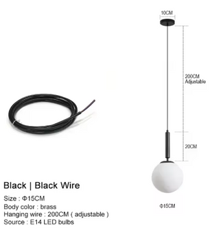 Moderne Kroonluchter – Glazen Bol LED Hanglamp voor Woonkamer, Eetkamer & Slaapkamer