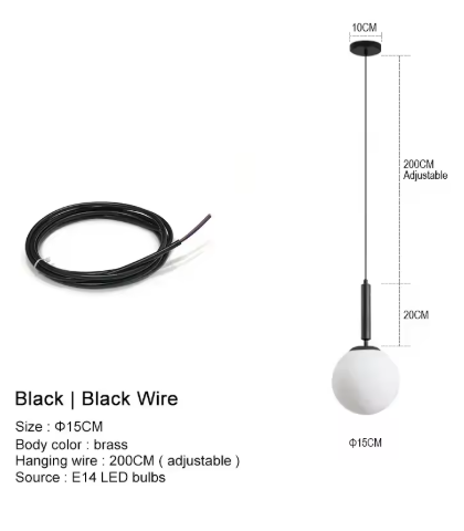Moderne Kroonluchter – Glazen Bol LED Hanglamp voor Woonkamer, Eetkamer & Slaapkamer