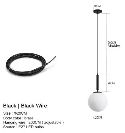 Moderne Kroonluchter – Glazen Bol LED Hanglamp voor Woonkamer, Eetkamer & Slaapkamer